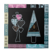 Niedliches Patchwork-Steppbaum abstrakte Formen sc Fliese (Vorderseite)