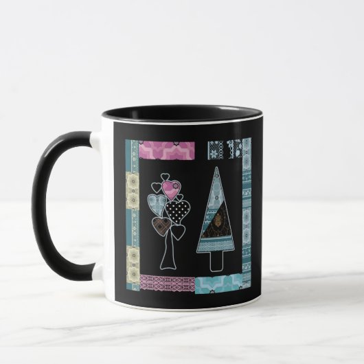 Niedliches Patchwork-Steppbaum abstrakte Formen sc Tasse (Links)