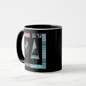 Niedliches Patchwork-Steppbaum abstrakte Formen sc Tasse (Vorderseite Links)