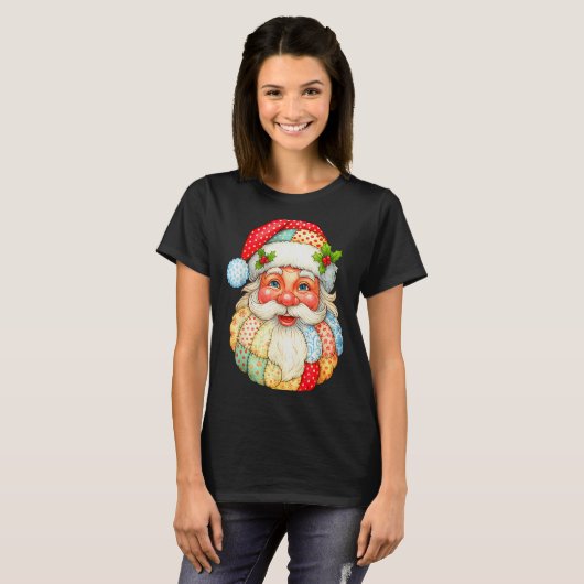 Niedliches Patchwork Weihnachten Weihnachten Weihn T-Shirt (Vorne ganz)