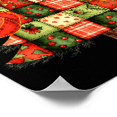 Niedliches Patchwork Weihnachtsbaum Merry Xmas Män Poster (Ecke)