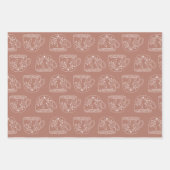 Niedliches, patentiertes Faltpapier Farbe #B17868 Geschenkpapier Set (Vorderseite 3)