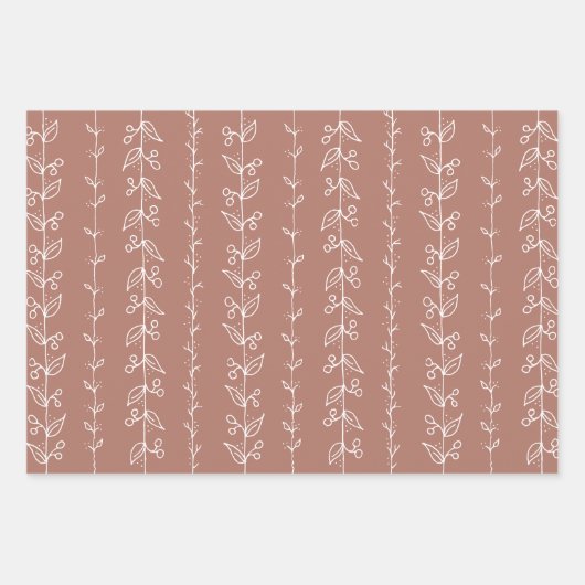 Niedliches, patentiertes Faltpapier Farbe #B17868 Geschenkpapier Set (Vorderseite)