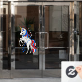 Niedliches Patriotic Red White Blue American Unico Fensteraufkleber (Büro Tür)