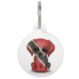 Niedliches Patriotic Trinidad und Tobago Puppy, Wh Haustiermarke