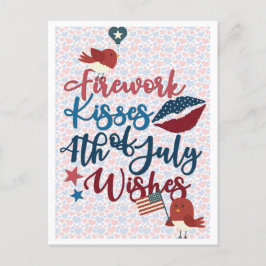 Niedliches Patriotikum 4. Juli wünscht Postkarte