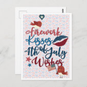 Niedliches Patriotikum 4. Juli wünscht Postkarte (Vorne/Hinten)