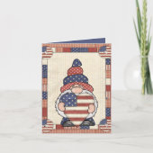 niedliches Patriotisches Gnome fügen Text hinzu Karte (Vorderseite)
