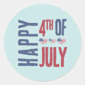 Niedliches Patriotisches Party Amerikanische Flagg Runder Aufkleber (Vorderseite)