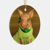 Niedliches Patti-Portrait in Grün personalisieren Keramik Ornament (Rechts)