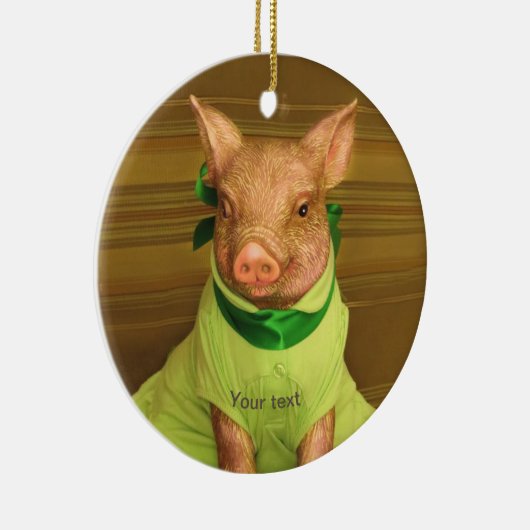 Niedliches Patti-Portrait in Grün personalisieren Keramik Ornament (Rechts)