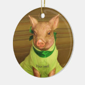 Niedliches Patti-Portrait in Grün personalisieren Keramik Ornament (Links)