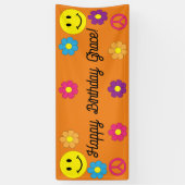 Niedliches Peace Sign Smile Face Happy Birthday Ba Banner (Vertikal)