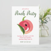 Niedliches Peach Fruchtpeach Party Einladung (Stehend Vorderseite)