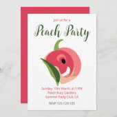 Niedliches Peach Fruchtpeach Party Einladung (Vorne/Hinten)