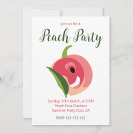 Niedliches Peach Fruchtpeach Party Einladung