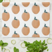 Niedliches Peach Orange Fruit Hand gezogen Geschirrtuch (Gefaltet)