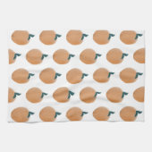 Niedliches Peach Orange Fruit Hand gezogen Geschirrtuch (Horizontal)
