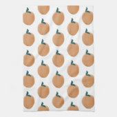 Niedliches Peach Orange Fruit Hand gezogen Geschirrtuch (Vertikal)