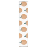 Niedliches Peach Orange Fruit Hand gezogen Mittelgroßer Tischläufer (Vorderseite)