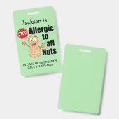 Niedliches Peanut Allergologiebewusstsein Ausweis (Vorder- & Rückseite)