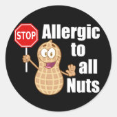 Niedliches Peanut Allergologiebewusstsein Runder Aufkleber (Vorderseite)