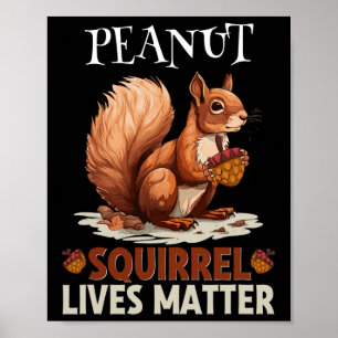 Niedliches Peanut Eichhörnchen lebt Wildtiere Frau Poster
