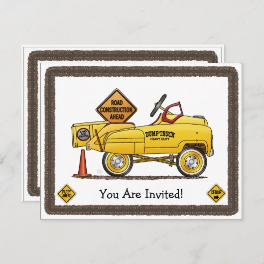 Niedliches Pedikürfahrzeug Einladung (Vorne/Hinten)