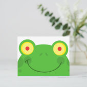 niedliches Peeking Cartoon Frosch Gesicht Postkarte (Stehend Vorderseite)