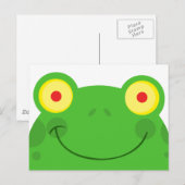 niedliches Peeking Cartoon Frosch Gesicht Postkarte (Vorne/Hinten)