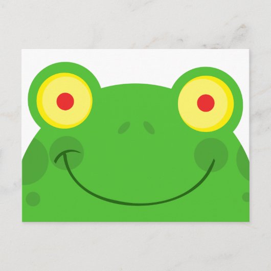 niedliches Peeking Cartoon Frosch Gesicht Postkarte (Vorderseite)