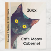 Niedliches Peeking Kat Weinetikett (Einzelnes Label)