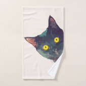 Niedliches Peeking Katzenmatte Badetuch Set (Handtuch)