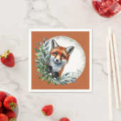 Niedliches Peeking Wald Fuchs Party Serviette (Beispiel)