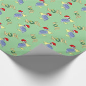 Niedliches Pelikan-Sankt-Weihnachten Geschenkpapier (Ecke)