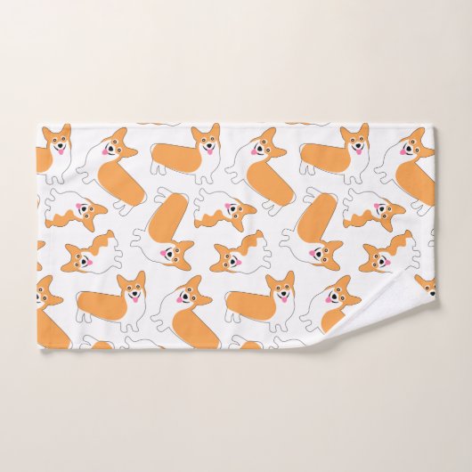 Niedliches Pembroke Welsh Corgis Pattern Badhandtuch Set (Handtuch)
