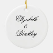 Niedliches Penguin-Braut-u. Bräutigam-Hochzeits-1. Keramikornament (Hinten)