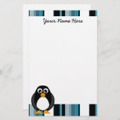 Niedliches Penguin-Briefpapier - Blau Briefpapier (Vorne/Hinten)
