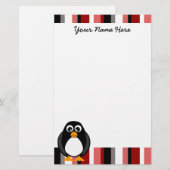 Niedliches Penguin-Briefpapier - Rot Briefpapier (Vorne/Hinten)