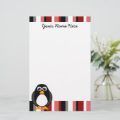 Niedliches Penguin-Briefpapier - Rot Briefpapier (Stehend Vorderseite)