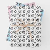 Niedliches Penguin Racoon Buddies Baby-Geschenk Geschenkpapier Set (Beispiel)