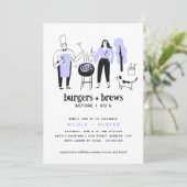 Niedliches Periwinkle bricht vor dem Brautparty Einladung (Stehend Vorderseite)