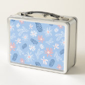 Niedliches Personal Metal Lunchbox blau und rosa B (Rückseite)