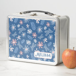 Niedliches Personal Metal Lunchbox blau und rosa B