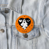 Niedliches Personalisieren des Halloween-Geisterhe Button (Beispiel)