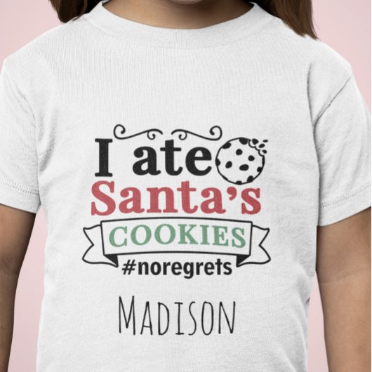 Niedliches Personalisiert Ich ate Santas Cookies N T-Shirt