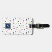 Niedliches Personalisiert Player Monogram Golfmust Gepäckanhänger (Vorderseite horizontal)