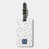Niedliches Personalisiert Player Monogram Golfmust Gepäckanhänger (Vorderseite vertikal)
