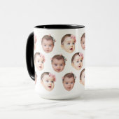 Niedliches Personalisiertes Baby-Gesicht 2 Fotos Tasse (Vorderseite Links)