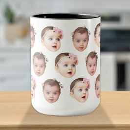 Niedliches Personalisiertes Baby-Gesicht 2 Fotos Tasse